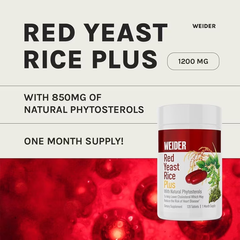 Weider Red Yeast Rice Plus with Natural Phytosterols, giảm cholesterol 120 tablets/ 1 month supply