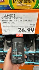 Viên uống Sports Research Magtein Magnesium L-Threonate |90 & 135 viên| Cải thiện trí nhớ - Bảo vệ não bộ & Nâng cao chất lượng giấc ngủ [S/P Chuẩn Mỹ]