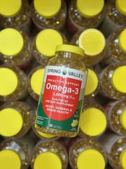 Viên uống Spring Valley Maximum Care Omega-3 2000 mg |180 viên| Hỗ trợ tim mạch/Cải thiện trí nhớ & Bảo vệ thị lực [S/P nội địa Mỹ]