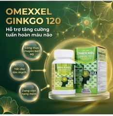Viên uống hỗ trợ tăng tuần hoàn não, tốt cho tim mạch Omexxel Ginkgo 120 (60 viên)