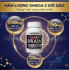 Viên uống bổ não, tốt cho mắt và tim mạch Ultra Brain Lab Well (60 viên)