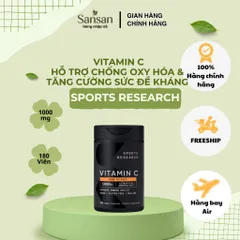 Sports Research Vitamin C 1000mg 180 Viên Nang Chay | Hỗ Trợ Chống Oxy Hóa & Tăng Cường Sức Đề Kháng | Non-GMO