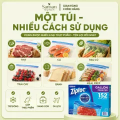 Túi Zip Trữ Đông Ziploc Gallon Freezer 152 Túi (4 Hộp x 38 Túi) 26.8 x 27.3cm Khóa Kép Double Zipper Bảo Quản Thực Phẩm