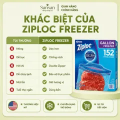 Túi Zip Trữ Đông Ziploc Gallon Freezer 152 Túi (4 Hộp x 38 Túi) 26.8 x 27.3cm Khóa Kép Double Zipper Bảo Quản Thực Phẩm