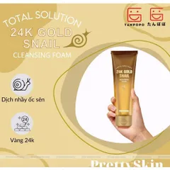 Sữa rửa mặt Ốc Sên dưỡng ẩm, sáng da Prettyskin Total Solution 24K Gold Snail Cleansing Foam 150ml