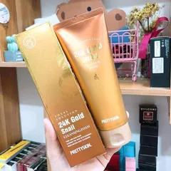 Sữa rửa mặt Ốc Sên dưỡng ẩm, sáng da Prettyskin Total Solution 24K Gold Snail Cleansing Foam 150ml