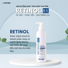 Sữa dưỡng thể Kích Trắng Ban Đêm Tái Tạo, Phục Hồi Làn Da Pretty Skin Retinol B5 Body Lotion 250ml