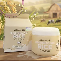 Kem sữa gạo Kwailnara Brightening Milk Rice Cream giúp mờ vết nám và làm đều màu da Hàn Quốc 100ml