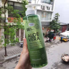 Sữa rửa mặt lô hội dưỡng ẩm và làm sạch sâu Kwailnara Aloe Vera Cleansing Foarm 98% Purity 500ml