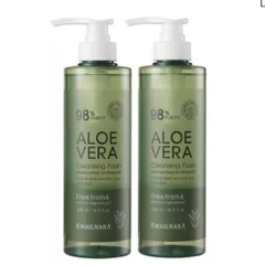 Sữa rửa mặt lô hội dưỡng ẩm và làm sạch sâu Kwailnara Aloe Vera Cleansing Foarm 98% Purity 500ml