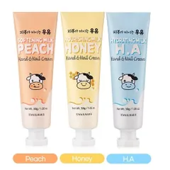 Kem dưỡng da tay và móng KWAILNARA Hàn Quốc cấp ẩm, dưỡng mềm da 30gr - Đào, Mật ong, Hyaluronic