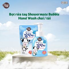 Bọt rửa tay Shower Mate Bubble Hand Wash hương dâu, sữa diệt khuẩn dưỡng ẩm cho da tay mềm mại 250ml