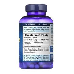 L-Arginine 1000mg Puritan Pride - Hỗ trợ tim mạch tăng cường chức năng và giải độc gan, bản lĩnh nam giới, Sản xuất Mỹ