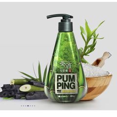 Kem đánh răng trắng răng, ngừa hôi miệng Perioe Pumping Bamboo Salt muối tre Hàn Quốc 285g
