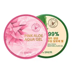 Gel dưỡng ẩm và làm dịu da The Saem Pink Aloe Aqua Gel Hàn Quốc 300ml