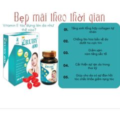 Viên uống Vitamin E-  ERUBY chống lão hóa cải thiện nếp nhăn hỗ trợ làm đẹp da