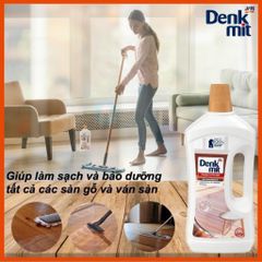 Nước lau sàn gỗ Denkmit Đức 1 lít sạch bóng, Đuổi côn trùng, Bảo vệ sàn gỗ bền đẹp