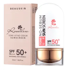 Kem chống nắng nâng tone kiềm dầu Beauskin Rose Dew Tone Up No-Sebum Sunscreen Hàn Quốc - 50ml