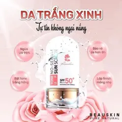 Kem chống nắng nâng tone kiềm dầu Beauskin Rose Dew Tone Up No-Sebum Sunscreen Hàn Quốc - 50ml