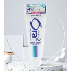 Kem đánh răng Ora2 Stripe Paste Nhật Bản 140g, Thơm miệng, ngừa sâu răng