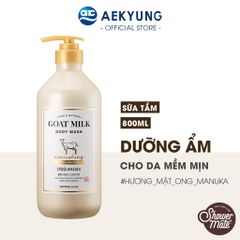 Sữa tắm sữa dê Shower Mate Goat Milk Hàn Quốc dưỡng ẩm, dưỡng trắng kháng khuẩn 800ml