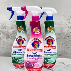 Xịt tẩy bồn cầu & Tẩy rêu nền xi măng, tẩy gạch men nhà tắm ố vàng Chanteclair WC Ý 625ml