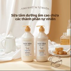 Sữa tắm sữa dê Shower Mate Goat Milk Hàn Quốc dưỡng ẩm, dưỡng trắng kháng khuẩn 800ml