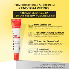 Kem dưỡng trẻ hóa da vi gai Anodin Micro Spicule RX Cream căng bóng da Hàn Quốc 15ml