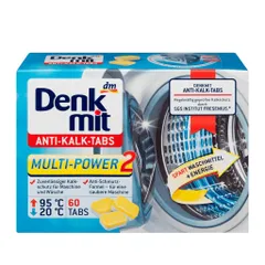 Hộp 60 viên khử mùi hôi, làm sạch lồng máy giặt Denkmit Anti-Kalk-Tabs Đức