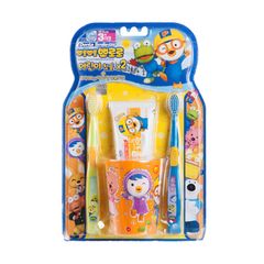 Bộ 4 bàn chải đánh răng + kem đánh răng + cốc Pororo Hàn Quốc