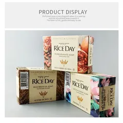 Xà bông tắm hương sen Rice Day Soap giúp cải thiện tình trạng mụn hiệu quả Hàn Quốc 100g