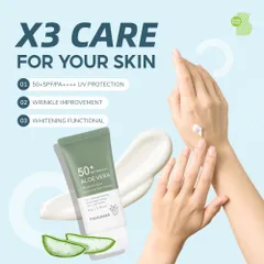 Kem chống nắng Lô hôi dịu da, kiềm dầu Kwailnara Aloe Vera Sun Cream SPF50+ Hàn Quốc 50g