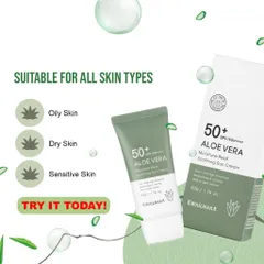 Kem chống nắng Lô hôi dịu da, kiềm dầu Kwailnara Aloe Vera Sun Cream SPF50+ Hàn Quốc 50g
