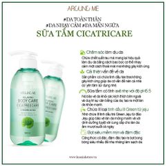Sữa tắm tinh chất rau má dưỡng da giảm mụn lưng Welcos Around Me Hàn Quốc 500ml