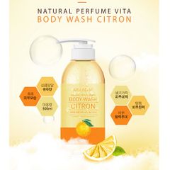 Sữa tắm đào tạo bọt dưỡng trắng hương nước hoa Welcos Aroud Me Body Wash Peach Hàn Quốc 500ml