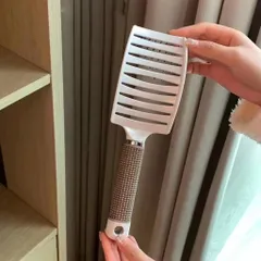 Lược gỡ rối, tạo phồng tóc, lược sấy tạo kiểu tóc bán nguyệt cỡ lớn chuyên dùng trong salon tóc