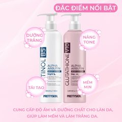 Sữa dưỡng thể trắng da, dưỡng ẩm, nâng tone PrettySkin Glutathione Body Lotion Hàn Quốc 250ml