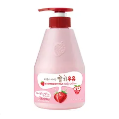 Sữa tắm Welcos Strawberry Milk Body Cleanser - làm sạch, sáng da và cải thiện sắc tố da 560g