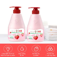 Sữa tắm Welcos Strawberry Milk Body Cleanser - làm sạch, sáng da và cải thiện sắc tố da 560g