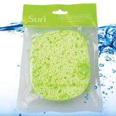 Bông rửa mặt bọt biển tẩy tế bào chết Miraculous xanh Hàn Quốc
