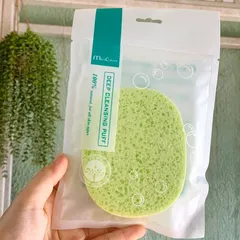 Bông rửa mặt bọt biển tẩy tế bào chết Miraculous xanh Hàn Quốc