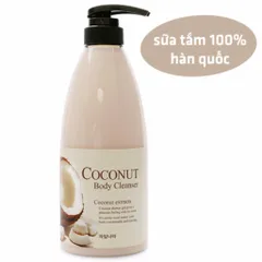 Sữa tắm trái dừa dạng gel làm trắng da Welcos Coconut Body Hàn Quốc 750ml - Hàng Chính Hãng