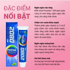 Kem đánh răng ngừa sâu răng và hôi miệng từ hương bạc hà 2080 Total Mint Hàn Quốc 120g