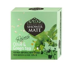 Xà bông tắm Shower Mate chứa nhiều vitamin, nuỗi dưỡng làn da Olive & Green Tea Hàn Quốc 100g