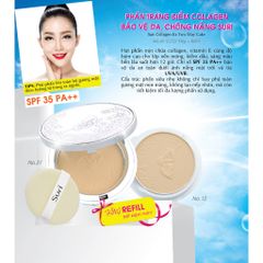 Phấn trang điểm kiềm dầu trắng da Suri Collagen Ex-Two Way Cake Hàn Quốc 15g (2 lõi)