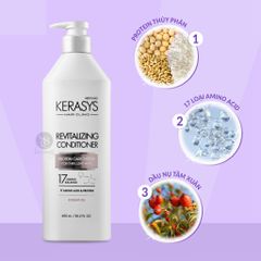 Dầu Gội Xả Kerasys Moisturizing Shampoo cân bằng độ ẩm cho mái tóc khô xơ, dễ gãy rụng 600ml