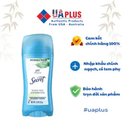 Lăn khử mùi cho nữ của Mỹ Secret Invisible Solid hương Shower Fresh loại 73g.