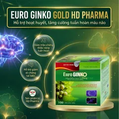 Viên uống hỗ trợ hoạt huyết, tăng cường tuần hoàn máu não Euro Ginko Gold HD Pharma (100 viên)