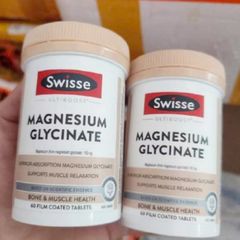 Viên uống Swisse Ultiboost Magnesium Glycinate |60 & 120 viên| Hỗ trợ cơ bắp - Thư giãn thần kinh & cải thiện giấc ngủ [S/P Chuẩn Úc]