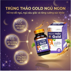 Viên uống hỗ trợ dễ ngủ, ngủ sâu giấc, tăng cường sức khỏe Trùng Thảo Gold (30 viên)